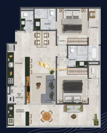 Imagem APARTAMENTO À VENDA COM 2 SUÍTES MAIS LAVABO NO ITAGUÁ EM UBATUBA-SP
