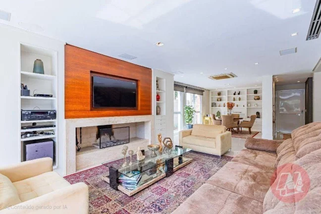 Imagem Casa de 310 m² com e suítes, 6 banheiros, 4 vagas, piscina e infraestrutura.