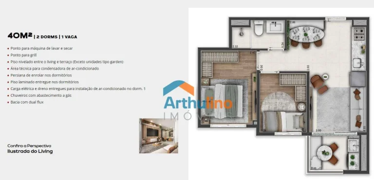 Imagem Apartamento com 2 dormitórios à venda, 40 m² por R$ 336.150,00 - Vila Guilhermina - São Paulo/SP