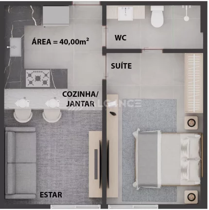 Imagem Quisque - 56,57 m² - Cabo Branco, João Pessoa/PB