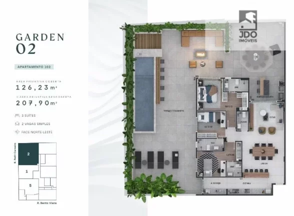 Imagem Apartamento Garden a Venda no bairro Água Verde - Curitiba, PR