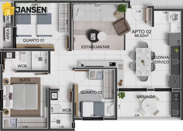 Imagem APARTAMENTO COM 02 E 03 QUARTOS EM INTERMARES CABEDELO