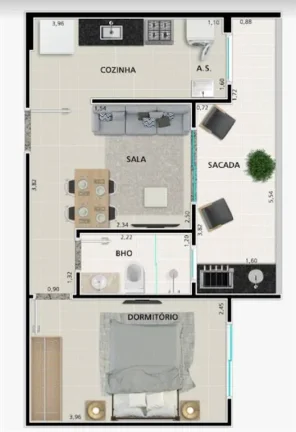 Imagem APARTAMENTO COM 40.61 m² - GUILHERMINA - PRAIA GRANDE SP