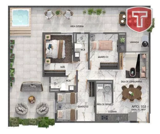 Imagem Apartamento com 3 dormitórios à venda, 71 m² por R$ 716.252,79 - Jardim Oceania - João Pessoa/PB Imagem Apartamento com 3 dormitórios à venda, 71 m² por R$ 716.252,79 - Jardim Oceania - João Pessoa/PB