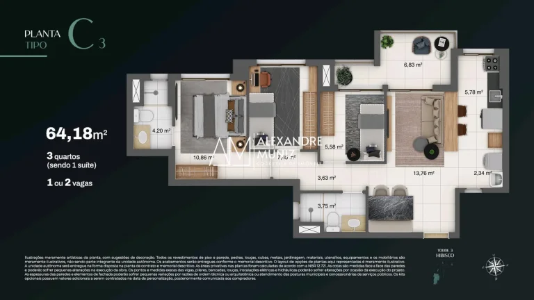 Imagem Bothanic Residence, apartamentos à venda, Guararapes, Fortaleza-CE.