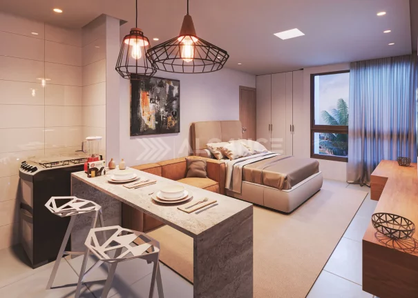 Imagem Apto - 2 Quartos - 1 Suíte - 57,3 m² - Ponta de Campina, Cabedelo/PB