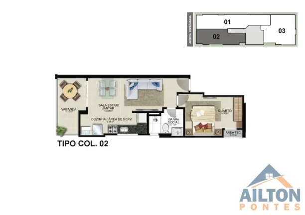 Imagem Apartamentos com 1 Quarto no Residencial Ana Mel - Praia do Morro - Guarapari/ES