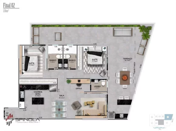 Imagem Cobertura com 3 dormitórios à venda, 194 m² por R$ 1.497.000 - Vila Caiçara - Praia Grande/SP