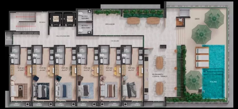 Imagem Flat com 1 dormitório à venda, 26 m² por R$ 406.802,35 - Tambaú - João Pessoa/PB