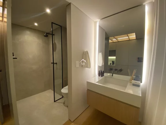 Imagem Studio de 27m com dormitório e terraço, coworking, deck molhado, solarium, espaço gourmet, fitness, sauna, lavanderia, piscina, lounge externo
