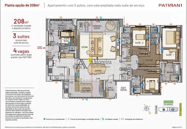 Imagem Imóvel Luxuoso: Apartamento de 4 Quartos com 4 Suítes e 4 Vagas em Jundiaí-SP - 208m². (PATRIANI)