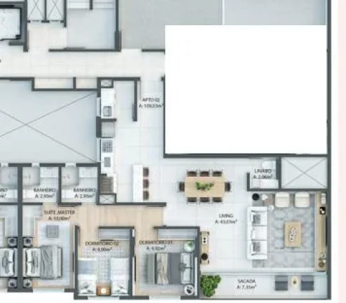 Imagem Apartamento 3 Dormitórios - Bairro Zona Nova