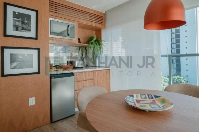 Imagem Apartamento para locação de alto padrão no Jardim América: 1 quarto, 1 suíte, 2 salas, 2 banheiros, 2 vagas, 70m².