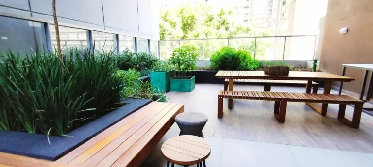 Imagem Studio 23M², 1Q, 1 Banheiro, Varanda, Academia, Piscina, Lavanderia, Coworking, Horta, Salão de Festas, Espaço Gourmet, Jardim.