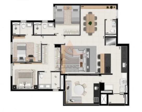 Imagem Apartamento - Ribeirão Preto - Jardim Olhos D'água