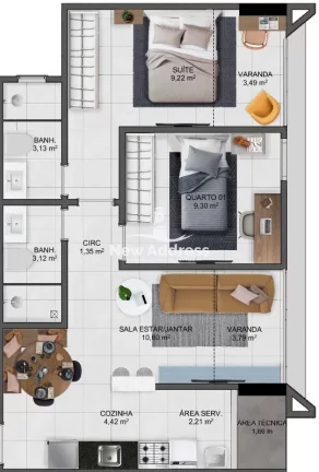 Imagem Apartamento 2 Quartos à venda na Praia de Itaparica - Vila Velha/ES