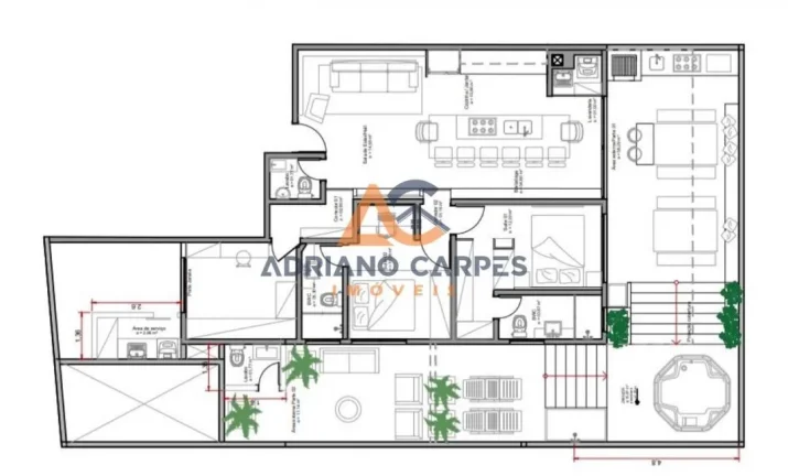 Imagem Adriano Carpes Imóveis vende apartamento com 3 dormitórios sendo duas suíte