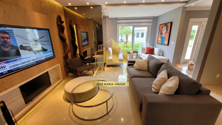 Imagem Sobrado Condomínio, 391 m2, 4 sts,Piscina,Sauna,Amplo Gourmet, Mobiliada