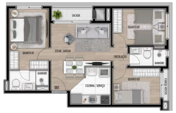 Imagem Torre Ferrara - Apartamento à venda no bairro Santa Cândida - Curitiba/PR
