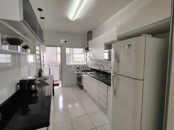 Imagem Apartamento de 3 quartos com suíte, 2 salas e 2 vagas de garagem na Vila Luis Antônio em Guarujá-SP - 150,25 m² de área