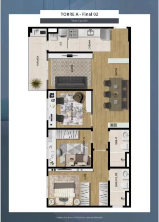 Imagem Apto Cond Gioviale 3 dorm 1 suíte