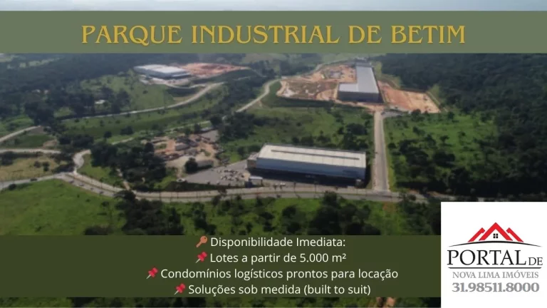 Áreas industriais a venda em Betim - Financiamento Próprio - Parque Industrial em Betim, o seu investimento em logística e indústria em Minas Gerais