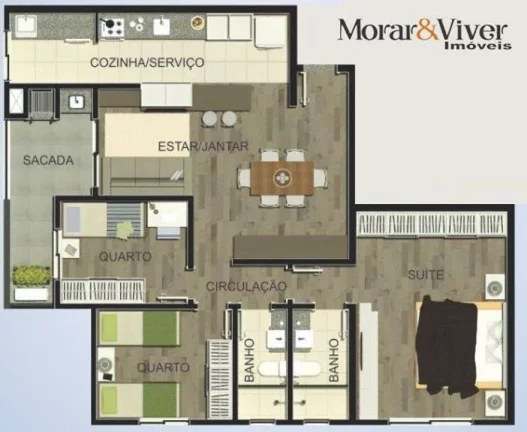 Imagem Apartamento para Venda em Curitiba, Vila Izabel, 3 dormitórios, 1 suíte, 2 banheiros, 1 vaga