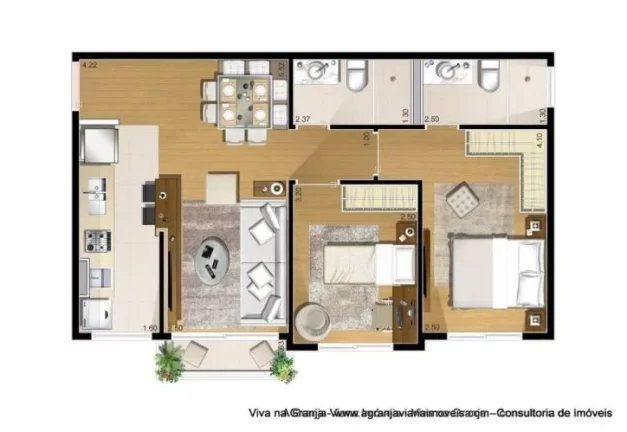 Imagem Apartamento com 1 dormitório para alugar, 38 m² - Granja Viana - Cotia/SP