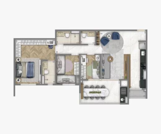 Imagem Living Grand Wish Jardim, apartamento à venda com 3 suítes em Bairro Jardim Santo André SP