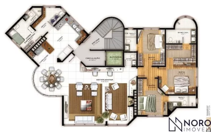 Imagem Vende-se Apartamento de Luxo - Andar Inteiro na Melhor Localização de Santa Mari