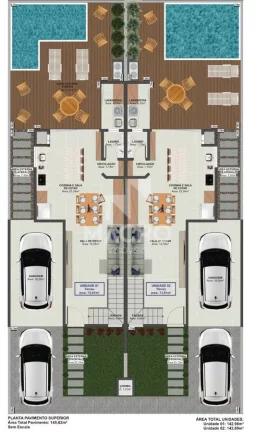Imagem Geminado Alto Padrão | Três Rios do Norte | 3 quartos (1 suíte com closet) | 142m²