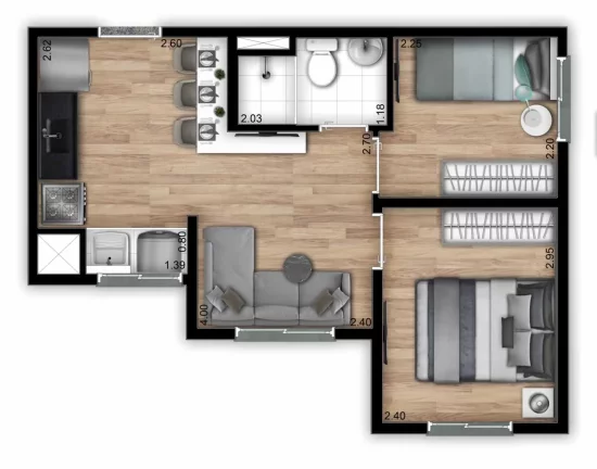 Imagem VENDO APARTAMENTO DE DOIS DORMITÓRIOS NO BAIRRO PEDREIRA!