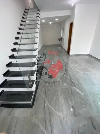 Imagem Sobrado Novo,estuda permuta até 50% ,3 dorms , 1 suíte, sacada,área gourmet com churrasq , 3 vagas ,bairro Vila Humaitá em Santo André