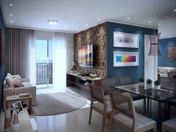 Imagem Apartamento à venda com 3 quartos na Vila Santa Maria, Jundiaí-SP: 2 salas, 1 vaga de garagem, 71m². Venha conferir!