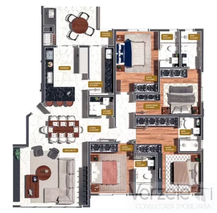 Imagem Apartamento 3 dormitórios para Venda em Balneário Camboriú / SC no bairro Pioneiros