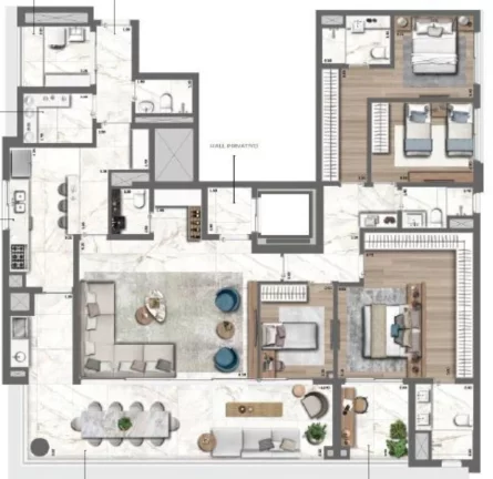 Imagem Le Jardin Cyrela by YOO: Apartamento de Luxo em Pinheiros com 4 Quartos e 2 Suítes - São Paulo-SP.