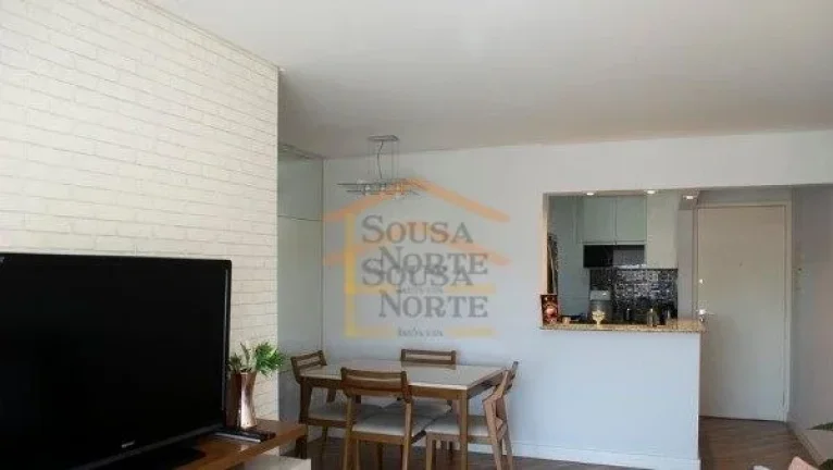 Imagem Apartamento 60m², 2 dormitórios, sala 2 ambientes, varanda, cozinha integrada à sala, área de se...