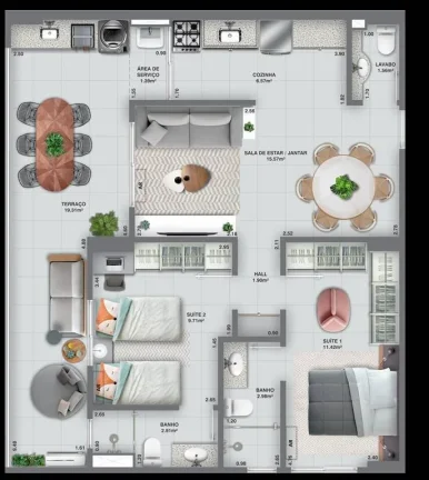 Imagem APARTAMENTO COM 82.9 m² - AVIAÇÃO - PRAIA GRANDE SP