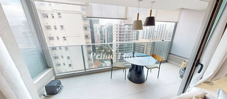 Imagem Flat disponível para locação no VHouse Faria Lima, com 46m², 1 dormitório e 1 vaga