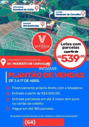 Imagem Terreno à venda, 360 m² por R$ 3.000,00 - Jardim Vitória - Itumbiara/GO