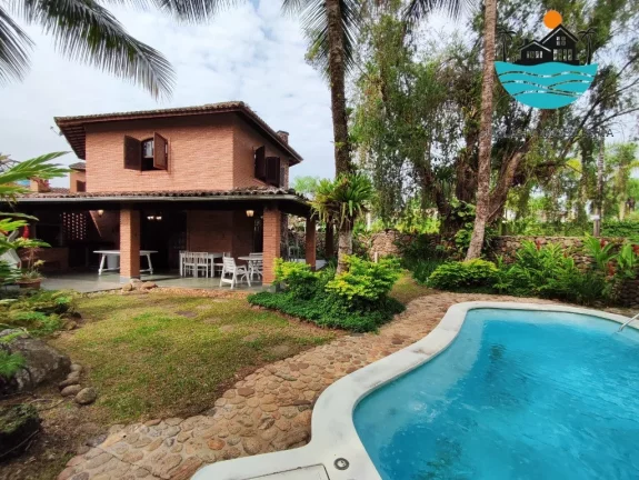 Imagem Casa para Aluguel de Temporada em Juquehy, 450 metros da praia, piscina, churrasqueira, 5 dormitórios, Max 14 pessoas | Juquehy Imobiliária