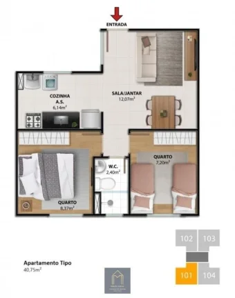 Imagem Apartamento para Venda em Cariacica, Porto de santana, 2 dormitórios, 1 banheiro, 1 vaga