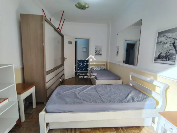 Imagem Apartamento frente mar com linda vista lateral de 2 Quartos em Pitangueiras, Guarujá-SP: 2 Salas, 2 Banheiros, 1 Vaga de Garagem, 75m².