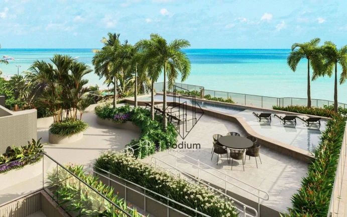 Imagem Apartamentos Garden Suspenso com varanda e terraço privativo a beira mar da praia de Cabo Branco - AP2641.
