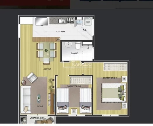 Imagem Apartamento à venda em Alto da Boa Vista com 52m² 2 quartos, 1 vaga