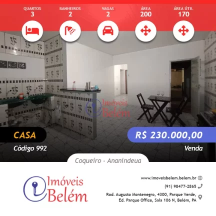 Imóveis Belém Vende Casa no conjunto Guajará I