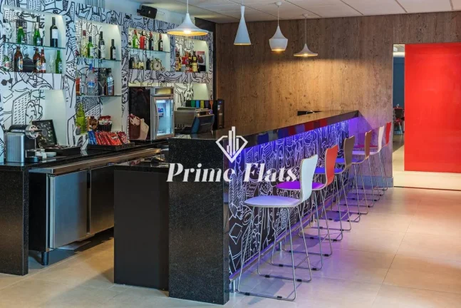 Imagem Flat disponível para venda no íbis Santos Valongo, com 18m², 1 dormitório e 1 vaga