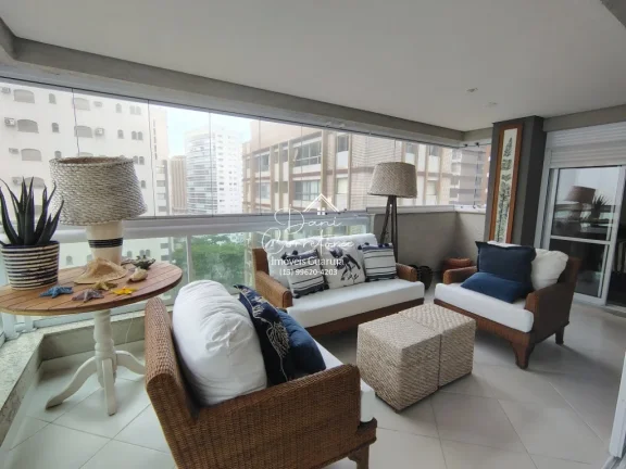 Imagem Aluguel de Apartamento Impecável na Vila Alzira, Guarujá-SP: 3 quartos, 3 suítes, 2 salas, 4 banheiros, 2 vagas, 149m².