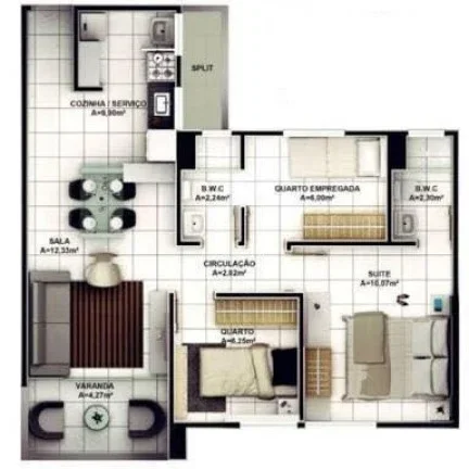 Imagem Apartamento 3 dormitórios para Venda, Cristo Rei, 3 dormitórios, 2 suítes, 2 banheiros, 2 vagas