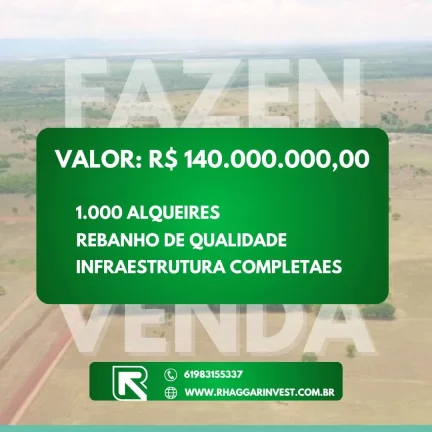 FAZENDA LUXUOSA À VENDA EM FORMOSA GOIÁS